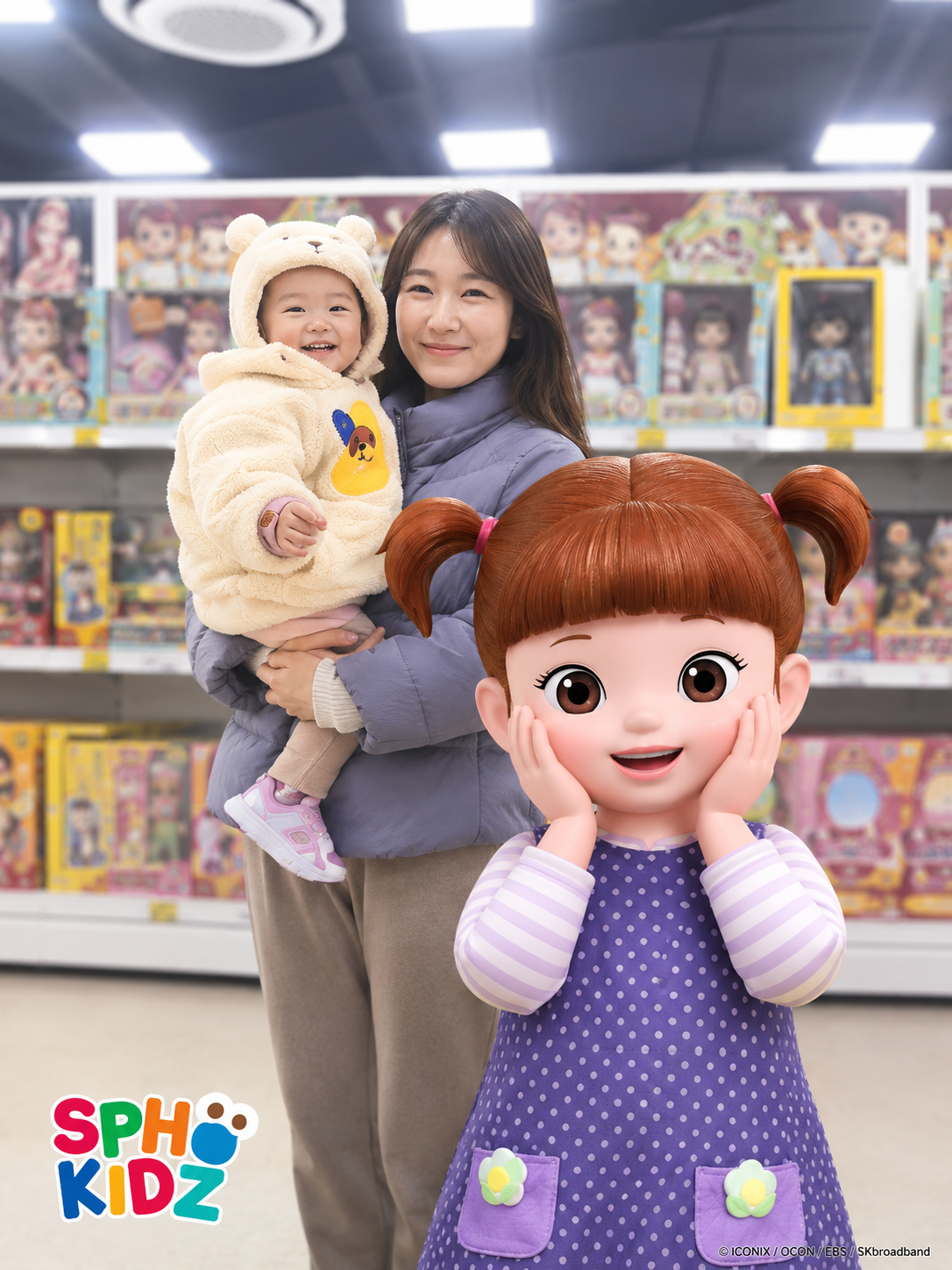콩순이 캐릭터와 함께 찍은 아이들의 현장 사진